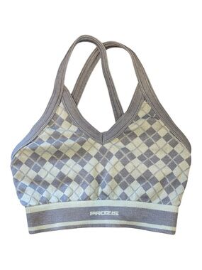 Prozis blue and Argyle Cross-Back Sports Bralette Size M - like new